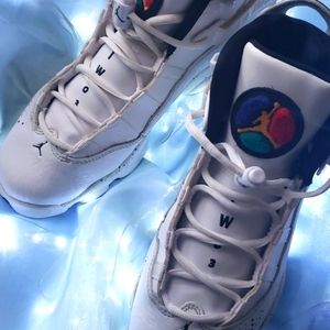 6 Rings All White Confetti Jordans